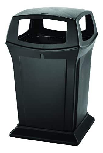 Rubbermaid Commercial Products 45gal Square Ranger Trash Can with 4 Openings - Black von Rubbermaid Commercial