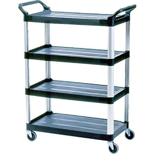 Rubbermaid Commercial Products HDPE 51x40 5/8x20 inch 300lb 4 Shelve Service Cart - Black von Rubbermaid Commercial