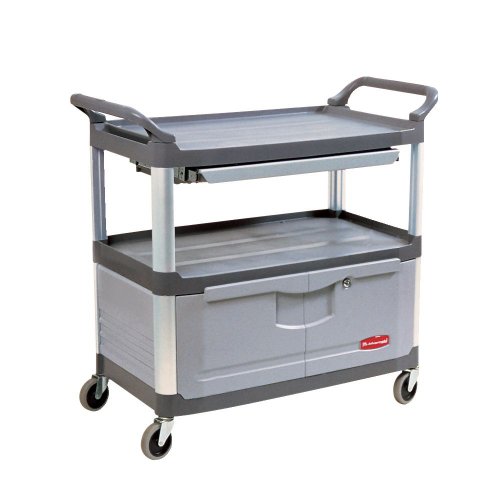 Rubbermaid Commercial Products HDPE Service Cart with Lockable Doors and Sliding Drawer - Grey von Rubbermaid Commercial