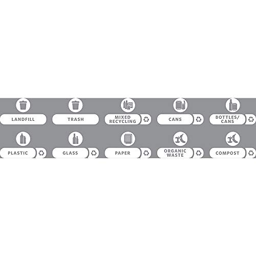 Rubbermaid Commercial Products Recycling Station Label Kit (10 x 1 Aufkleber je recycelbar) - deutschsprachige Version von Rubbermaid