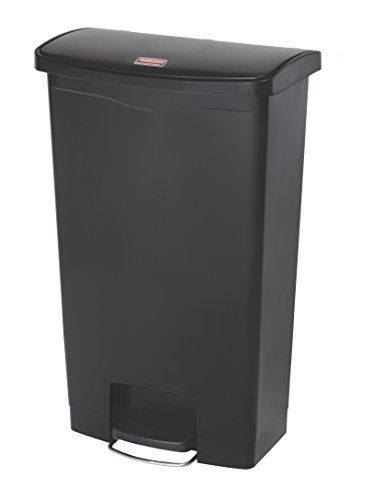 Rubbermaid Commercial Products Slim Jim 1883613 68 Litre Front Step Step-On Resin Wastebasket - Black von Rubbermaid Commercial Products