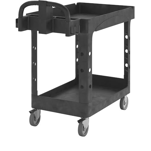 Rubbermaid Commercial Products Small Lipped Shelf Heavy Utility Cart - Black von Rubbermaid Commercial Products