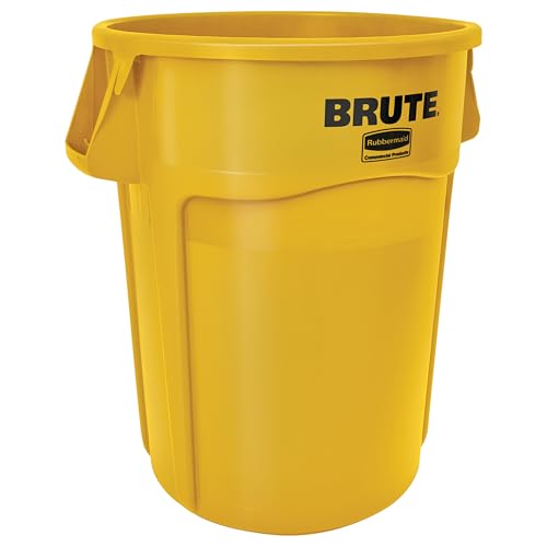 Rubbermaid FG264360YEL-001 Brute Container with Venting Channels, 166.5 L, Yellow von Rubbermaid Commercial Products