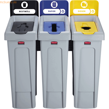 Rubbermaid Recyclingset Slim Jim 2057607 schwarz/blau/gelb Rubbermaid Recyclingset Slim Jim 2057607 schwarz/blau/gelb von Rubbermaid