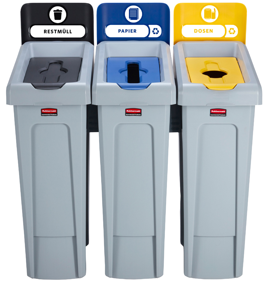 Rubbermaid Slim Jim Recycling-Station, 3 x 87 Liter Rubbermaid Slim Jim Recycling-Station, 3 x 87 Liter von Rubbermaid