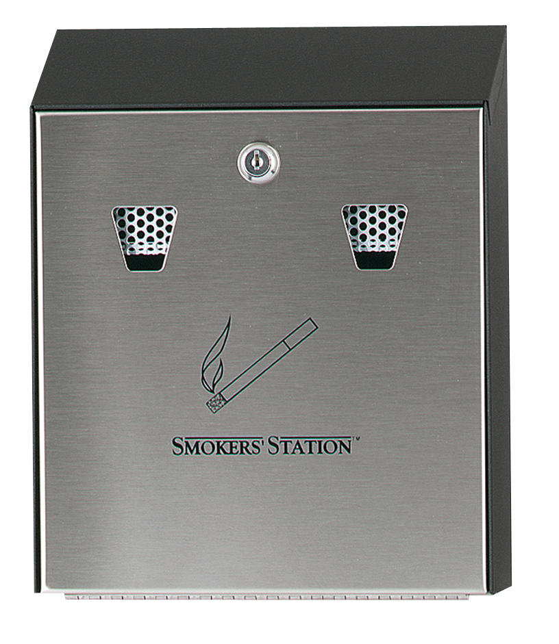 Rubbermaid Wandascher Smokers,  Station, schwarz / silber von Rubbermaid