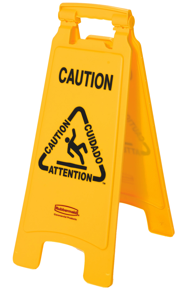 Rubbermaid Warnschild , Caution, , mit Symbol, mehrsprachig von Rubbermaid