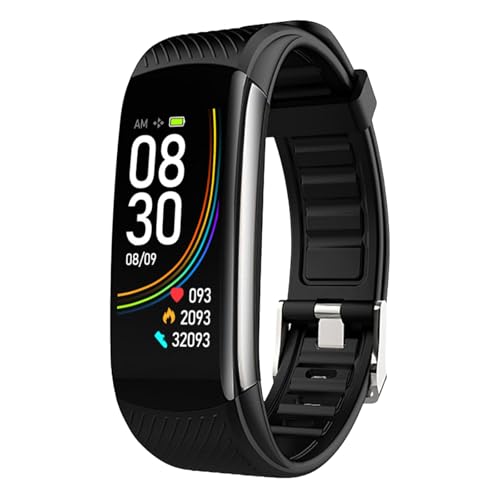 Rubu22a IP68 Wasserdicht Smartwatch Herren Damen, Fitnessuhr mit Telefonfunktion, Schrittzähler Uhr mit Schrittzähler, Schlafüberwachung, Smart Band für Android (Black, One Size) von Rubu22a