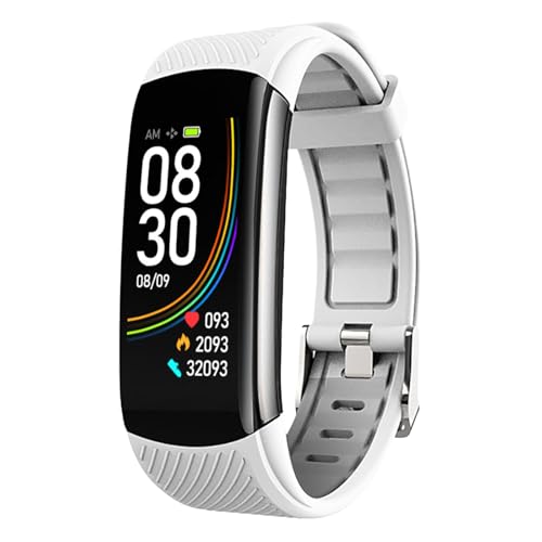 Rubu22a IP68 Wasserdicht Smartwatch Herren Damen, Fitnessuhr mit Telefonfunktion, Schrittzähler Uhr mit Schrittzähler, Schlafüberwachung, Smart Band für Android (White, One Size) von Rubu22a