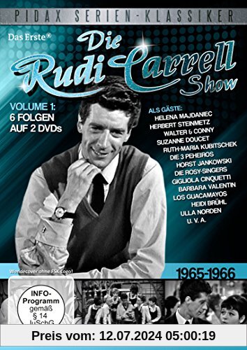 Die Rudi Carrell Show, Vol. 1 / 6 Folgen der beliebten Unterhaltungs-Show mit vielen Stars von 1965 - 1966 (Pidax Serien-Klassiker)[2 DVDs] von Rudi Carrell