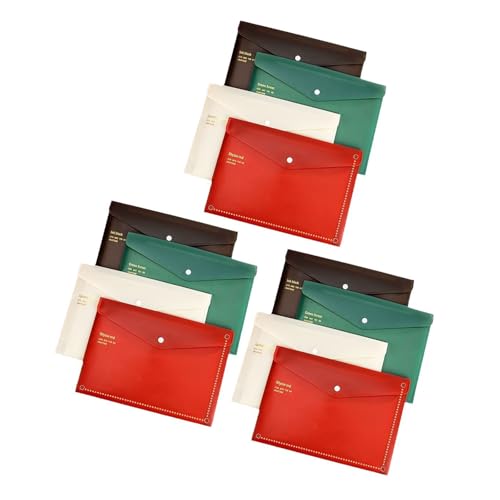 12 PCs Ein 4 Datei Ordner Retro Dokumentbeutel Dokumentordner Mit Pressebosenpapierpapier Aufbewahrungsbeutel Schulbürozubehör von Rudiaoa
