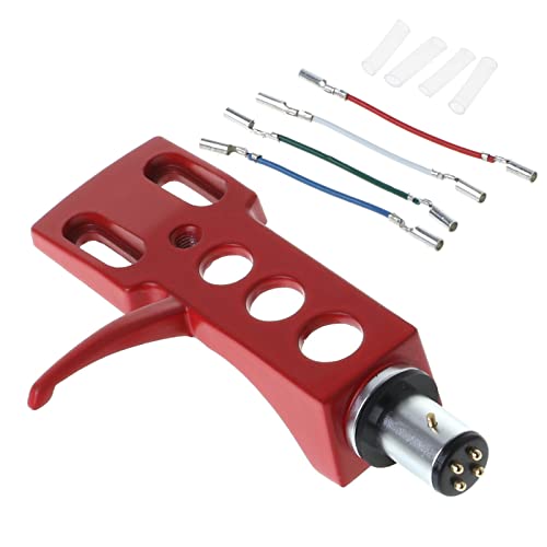 Für LP Disc Record Player Phono Plattenspieler Headshell 4-polige Aluminiumlegierung mit Bleidrähten für Direktantrieb Turnt von Rudiaoa