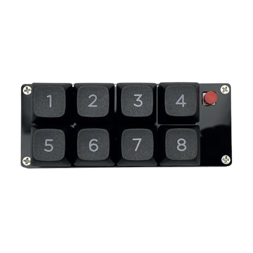 Rudiaoa Anpassbare 8-Tasten-Zifferntastatur für Gamer, Programmierer, hochempfindliche Tastatur, ergonomisch mit Hintergrundbeleuchtung von Rudiaoa
