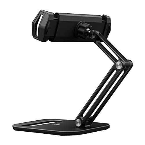 Tablet-Ständer, verstellbar, zusammenklappbar, Arm aus Aluminiumlegierung, ergonomisch, um 360 Grad drehbar, für 10,2 - 33 cm (4 - 13 Zoll) Tablet-Pad von Rudiaoa