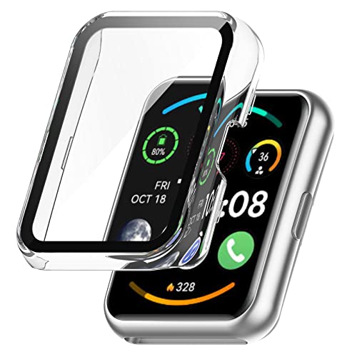Hülle Kompatibel für Huawei Watch Fit/Fit New/Fit Special Edition Schutzhülle, mit Kratzfest ​Displayschutzfolie, Soft TPU Schutzhülle Zubehör (Klar) von RuenTech