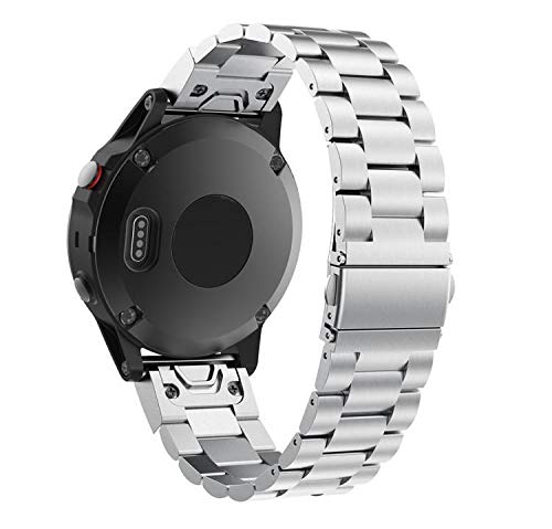 Kompatibel mit Garmin Fenix 6/6S/6x Armband Ersatz Edelstahl Band kompatibel mit Garmin Fenix 6/6S/6x Armbänder Armband Metall von RuenTech