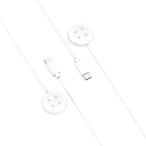 Ladekabel für Google Pixel Watch 2 Ladegerät, 3.3ft Kabel Portable Type C Magnetic Ersatzkabel für Pixel 2 Ladegerät Kabel Smartwatch Zubehör (Weiß+Weiß) von RuenTech
