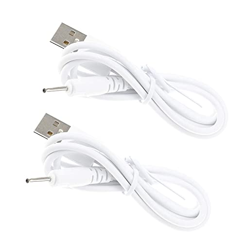 RuenTech 2.0 mm Ersatz-USB-DC-Ladegerät Adapter Stromkabel DC 5 V aufladequelle für, kompatibel mit 2.0 mm Schaft Klinke Tablet Stift Ladekabel (2 Stück) von RuenTech