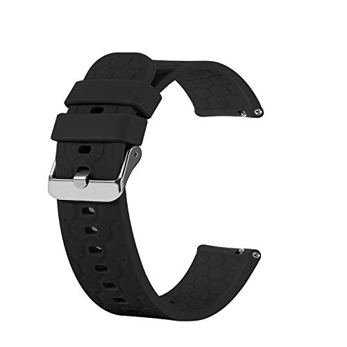 RuenTech Armband Kompatibel mit Lifebee/Letsfit ID205L ID205 Smartwatch Armband Ersatzarmband Ersatzband Silikon armbänder mit Metallverschluss Hoop Loop Weichgummiband Zubehör (schwarz) von RuenTech