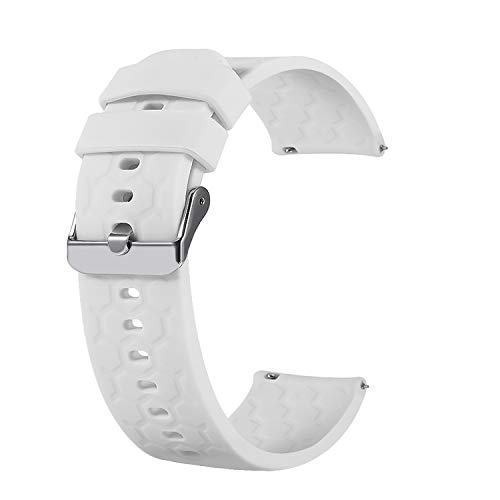 RuenTech Band Kompatibel mit Garmin Vivoactive 4S/Vivomove 3S Armband Ersatz-Silikonarmbänder Kompatibel mit Venu 3S/Venu 2S/Forerunner 265S/255S Smartwatch (weiß) von RuenTech