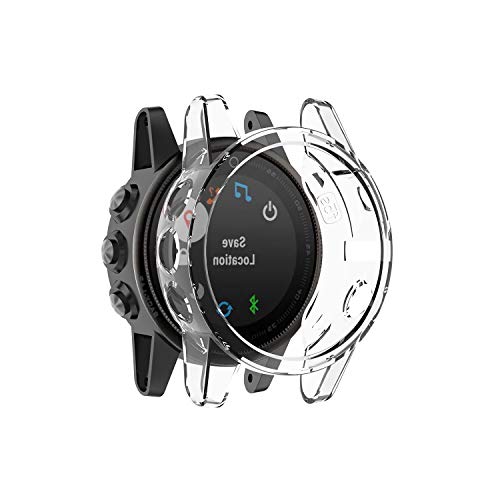 RuenTech Ersatz Schutzhülle Kompatibel mit Garmin Fenix 5s/Fenix 5s Plus Schutzfolie Schutzhülle Zubehör Hülle TPU Silm Platte Shell Schut (klar) von RuenTech