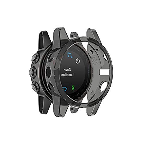 Ersatz Schutzhülle Kompatibel für Garmin Fenix 5s/Fenix 5s Plus Schutzfolie Schutzhülle Zubehör Hülle TPU Silm Platte Shell Schut (schwarz) von RuenTech