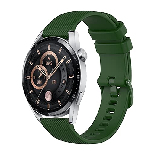 RuenTech Kompatibel Huawei GT3 42mm 46mm smartwatch Armband Ersatzarmband für Huawei GT3 PRO Silikonband 20MM 22MM (22MM, Grün) von RuenTech