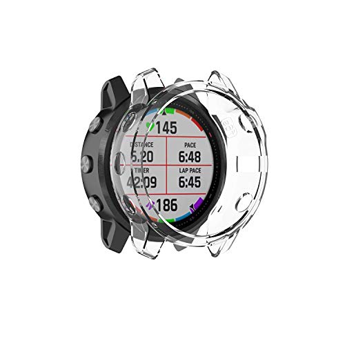 RuenTech Kompatibel mit Garmin Fenix 6X Pro/Fenix 6X Sapphire/Fenix 6X Pro Solar Schutzhülle Schutzfolie Hülle Sanft TPU Shell Schut Anti-Scratch (Klar) von RuenTech