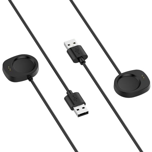 RuenTech Ladekabel kompatibel für Amazfit Balance Ladegerät kabel, USB Portable Cord Ersatzkabel für Amazfit Balance A2286 Ladekabel Smartwatch Zubehör (Schwarz+Schwarz) von RuenTech