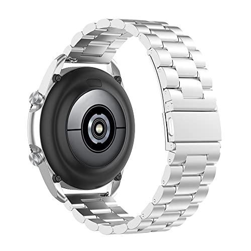 RuenTech Metall Uhrenarmband Kompatibel für Popglory Smartwatch P66/Aswee QS08 Armband für SWGOTA/LLkboha/LESHIDO/Cuszwee/Narcid/GT HITGX Smartwatch 1.85 Zoll Armband (Silber) von RuenTech