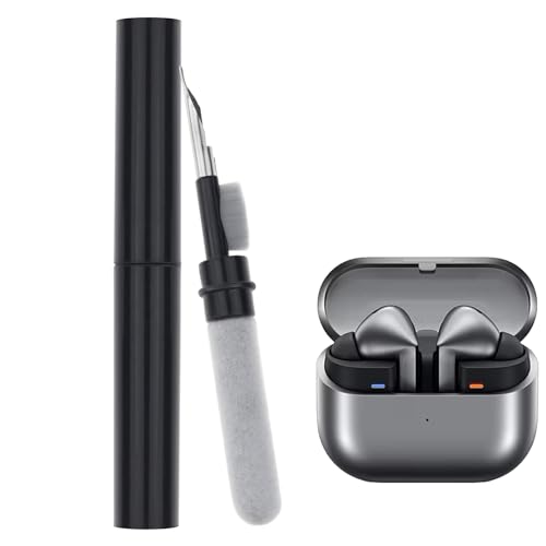 RuenTech Reinigungsset für Samsung Galaxy Buds 3 Pro/Buds 3, weiche Bürste Beflockung Schwamm Werkzeug für Samsung Bluetooth Kopfhörer Ladecase Ladebox (Schwarz) von RuenTech