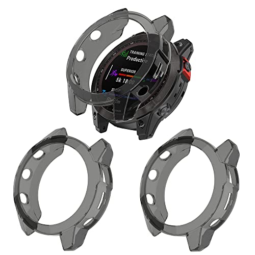 RuenTech Schutzhülle Kompatibel mit Garmin EPIX GEN 2 Weiche TPU Hülle Schützende Silikonhülle Zubehörersatz (3 Stück schwarz) von RuenTech
