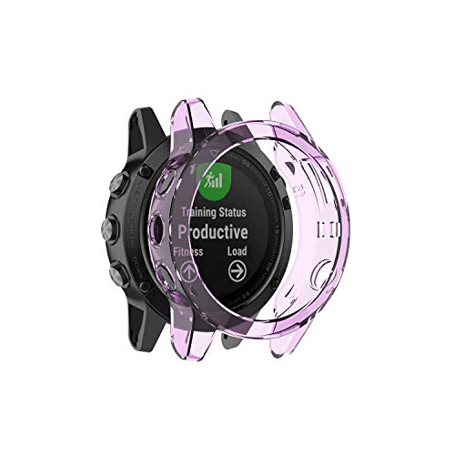 RuenTech Schutzhülle Kompatibel mit Garmin Fenix 5 Schutzhülle Schutzfolie Zubehör Hülle Sanft TPU Silm Platte Shell Schut All-Inclusive Abdeckung Easy Access All Buttons (lila) von RuenTech