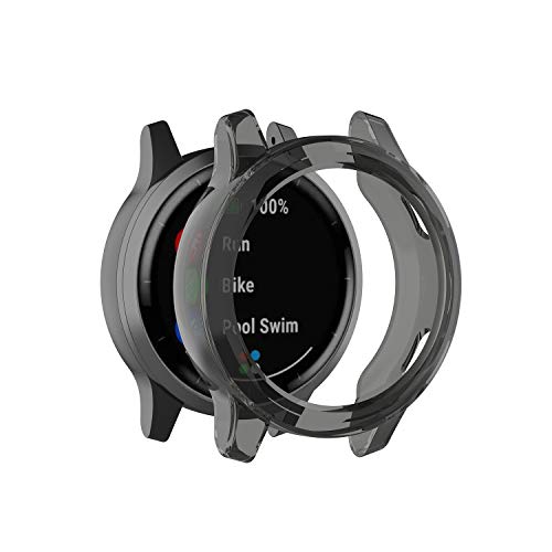 RuenTech Schutzhülle Kompatibel mit Garmin Vivoactive 4 Hülle Schutzhülle TPU Schutzfolie (schwarz) von RuenTech