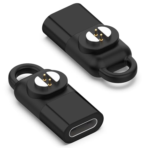 RuenTech USB-Typ-C-Ladegerät-Adapter-Anschluss, Ladekabel-Konverter, Ladekabel-Konverter, für Suunto Wing （HS231） Ohrknochen-Kopfhörer (Schwarz+Schwarz) von RuenTech