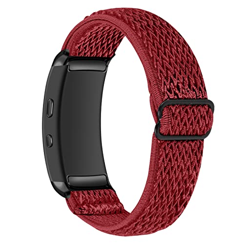 RuenTech Uhrenarmband Kompatibel mit Samsung Gear fit2 R360,Elastisch Nylon Armband für Gear fit 2 R360 Activity Tracker (rot) von RuenTech