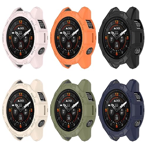 Schutzhülle Kompatibel für Garmin Fenix 7S/Fenix 7S Pro, TPU Slim Plated Case Stoßfeste Abdeckung Rundum-Schutzhülle für Garmin EPIX Pro 42mm Zubehör (6er Pack) von RuenTech