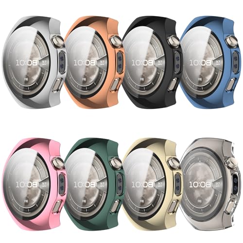 Schutzhülle für Huawei Watch 5 42mm Hülle, Flexibel, TPU, Vollständige Abdeckung, Stoßfest, Kratzfest, Displayschutzfolie, Smartwatch-Zubehör (8er Pack) von RuenTech