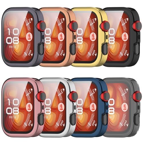 Schutzhülle für Huawei Watch Fit 4 Pro Hülle, Flexibel, TPU, Vollständige Abdeckung, Stoßfest, Kratzfest, Displayschutzfolie, Smartwatch-Zubehör (8er Pack) von RuenTech