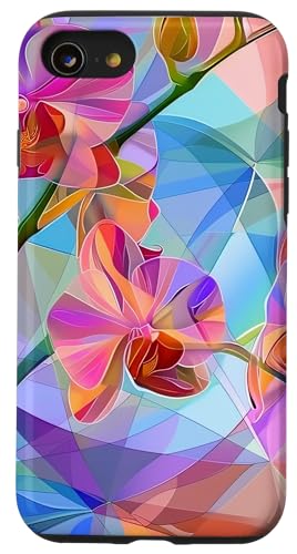 Hülle für iPhone SE (2020) / 7 / 8 Blumenmuster: Orchid Flowers Floral gemusterte Originalkunst von Ruftup Design Orchids Flower Art Collection