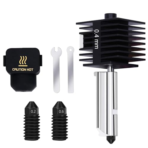 RugooSpink A1/A1 Mini Hotend A1 Hot End Montage Druckkopf Extruder Hotend mit Kühlkörper 0.4MM Düse Hotend Ersatz mit Extra 0.2/0.6MM gehärtete Stahldüse für Bambu Labor 3D Drucker RugooSpink A1/A1 Mini Hotend A1 Hot End Montage Druckkopf Extruder Hotend mit Kühlkörper 0.4MM Düse Hotend Ersatz mit Extra 0.2/0.6MM gehärtete Stahldüse für Bambu Labor 3D Drucker von RugooSpink