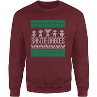 Rugrats Santa Babies Weihnachtspullover – Burgund - L von Rugrats