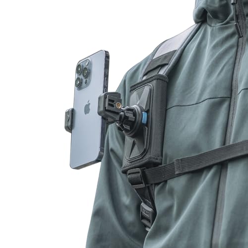 Rugvis Magnetische Rucksack-Schultergurt-Halterung für Handy, Rucksack-Clip-Halterung, kompatibel mit iPhone 15/14/13, Samsung und den meisten Handys von Rugvis