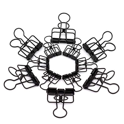 RuiLing 40 Stück Mehrzweck-Drahtbinder-Clip-Set, 20 Stück 5,7 cm & 20 Stück 3,8 cm Büro-Metall-Clips, für Zuhause, Büro, Schulzubehör – Schwarz von RuiLing