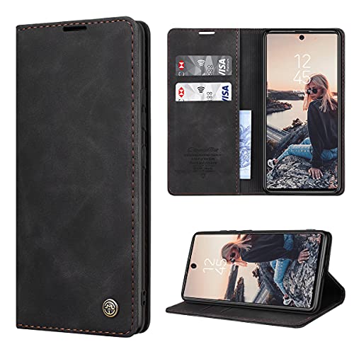 RuiPower Handyhülle für Samsung Galaxy S10 Lite Hülle Premium Leder PU Flip Case Wallet Lederhülle Klapphülle Magnetisch Silikon Bumper Schutzhülle für Samsung Galaxy S10 Lite Tasche - Schwarz von RuiPower