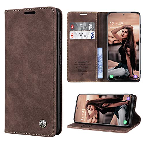 RuiPower Handyhülle für Samsung Galaxy S20 Hülle Premium Leder PU Flip Case Wallet Lederhülle Klapphülle Magnetisch Silikon Schutzhülle für Samsung Galaxy S20 Tasche (6.2'') - Koffee von RuiPower