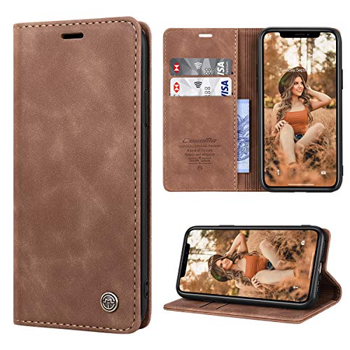 RuiPower Handyhülle für iPhone 11 Hülle Premium Leder PU Flip Case Magnet Klapphülle Lederhülle Silikon Bumper Schutzhülle für iPhone 11 Tasche (6.1'') - Braun von RuiPower