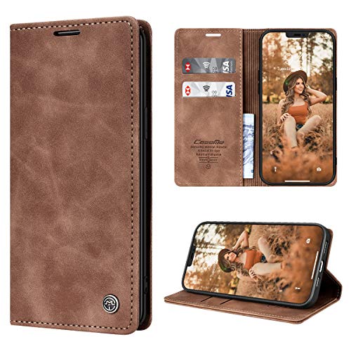 RuiPower Handyhülle für iPhone 12 Hülle/für iPhone 12 Pro Hülle Premium Leder Flip Case Magnetisch Klapphülle Wallet Lederhülle Bumper Schutzhülle für iPhone 12/für iPhone 12 Pro (6.1'') - Braun von RuiPower