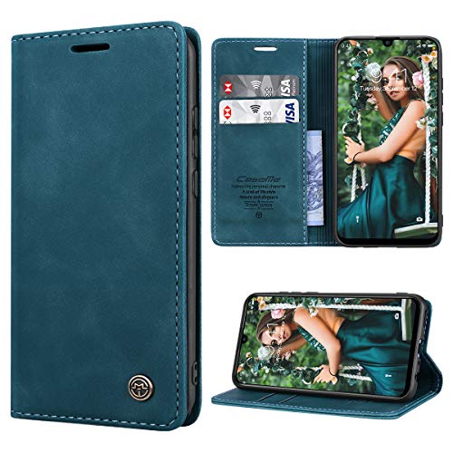 RuiPower Kompatibel für Huawei P Smart 2019/ Honor 10 Lite Hülle Premium Leder PU Handyhülle Flip Case Wallet Lederhülle Klapphülle Klappbar Silikon Schutzhülle für Huawei P Smart 2019 - Blaugrün von RuiPower