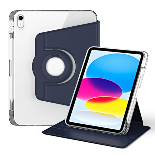 RuiRdot Smart Case Kompatibel mit iPad Mini 6 8.3'', 360 Grad drehbarer Ständerschutz mit Smart Stand Cover Auto Sleep/Wake Funktion für iPad Mini 6th Gen 8.3Inch 2021 (Dark Blue) von RuiRdot
